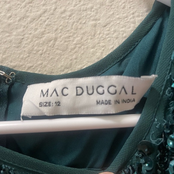 Mac Duggal Teal Embellished Midi Dress - Picture 3 of 4